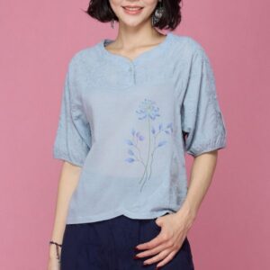 手繪刺繡花苞上衣